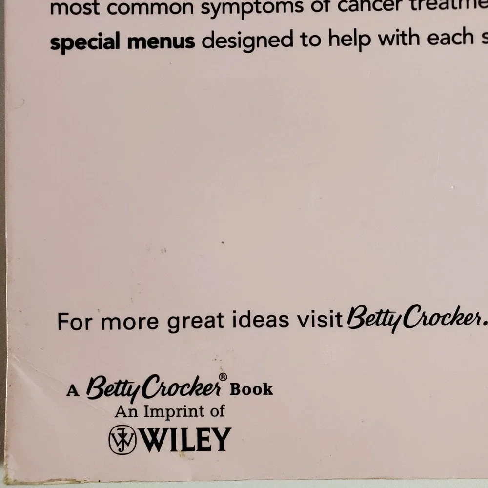 Betty Crocker Living with Cancer Cookbook Pink Together Edition Breast Cancer